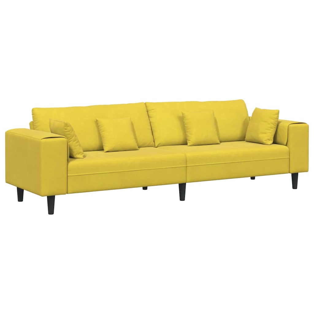 vidaXL Sofa Żółty 250 x 77 x 76 cm Aksamit