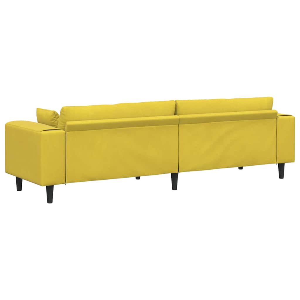 vidaXL Sofa Żółty 250 x 77 x 76 cm Aksamit