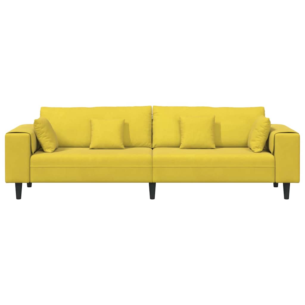 vidaXL Sofa Żółty 250 x 77 x 76 cm Aksamit