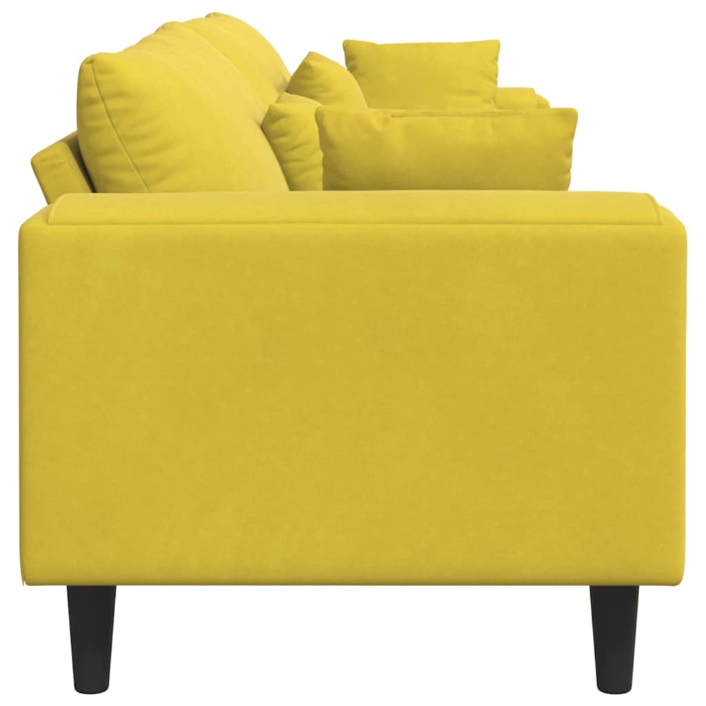vidaXL Sofa Żółty 250 x 77 x 76 cm Aksamit