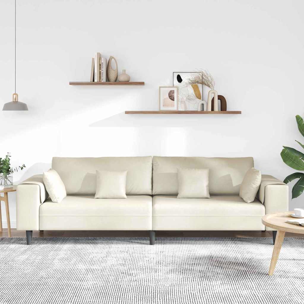 vidaXL Sofa Kremowy 250 x 77 x 76 cm Aksamit