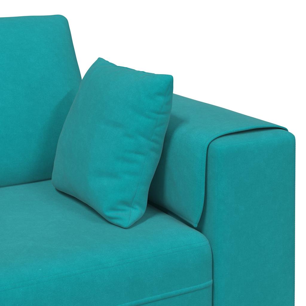 vidaXL Sofa Turkusowy 250 x 77 x 76 cm Aksamit