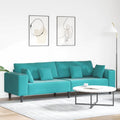 vidaXL Sofa Turkusowy 250 x 77 x 76 cm Aksamit