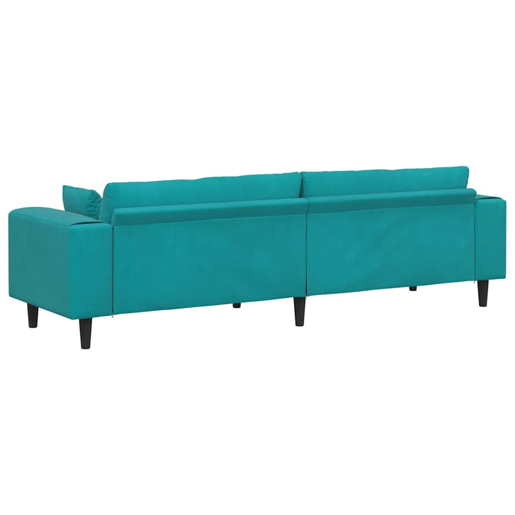 vidaXL Sofa Turkusowy 250 x 77 x 76 cm Aksamit