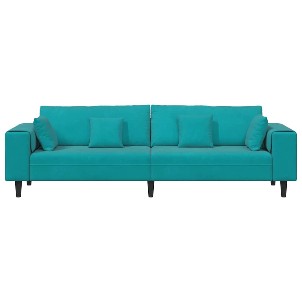 vidaXL Sofa Turkusowy 250 x 77 x 76 cm Aksamit