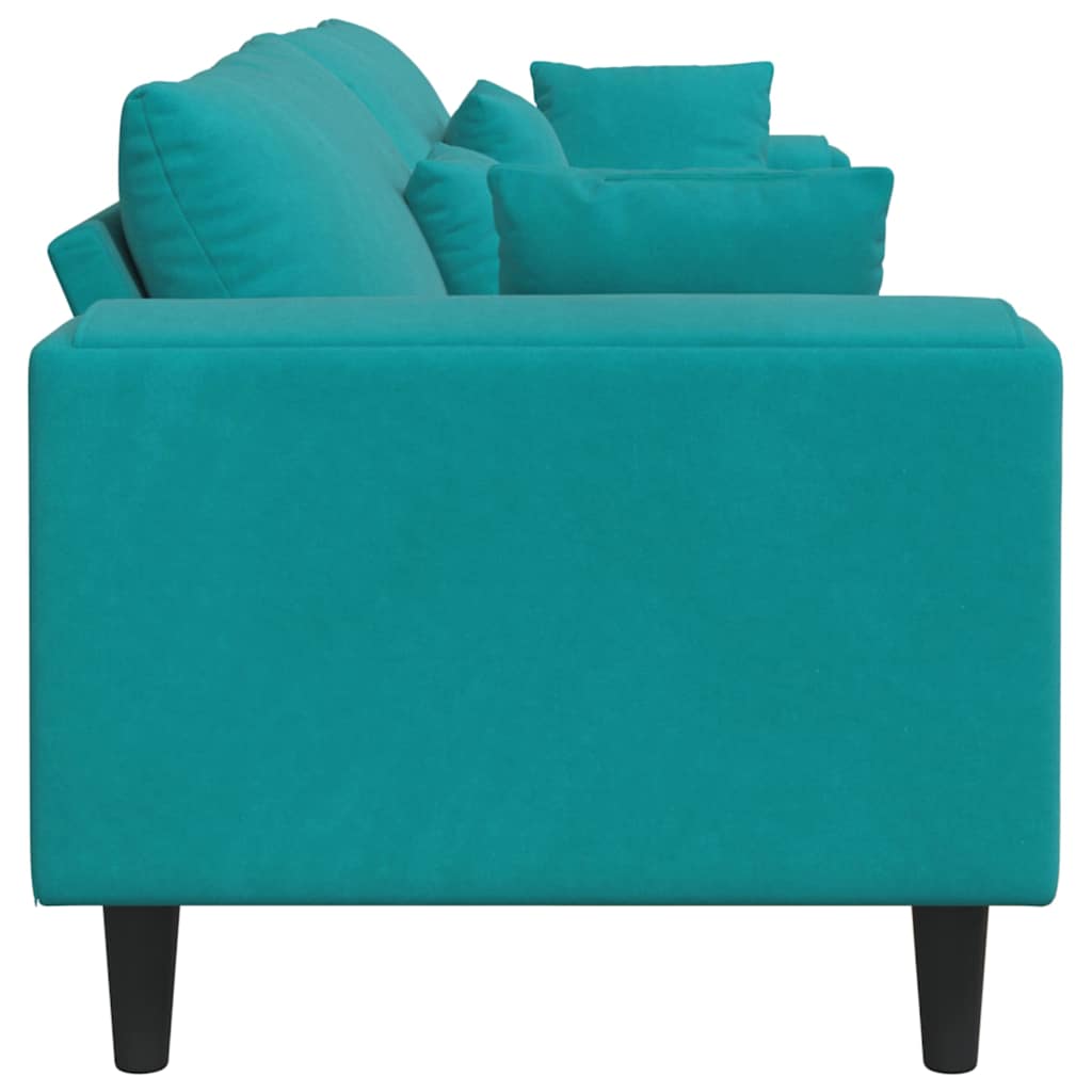 vidaXL Sofa Turkusowy 250 x 77 x 76 cm Aksamit