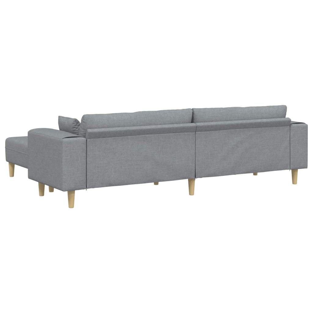 vidaXL Sofa z poduszką 3 pcs Jasnoszary tkanina