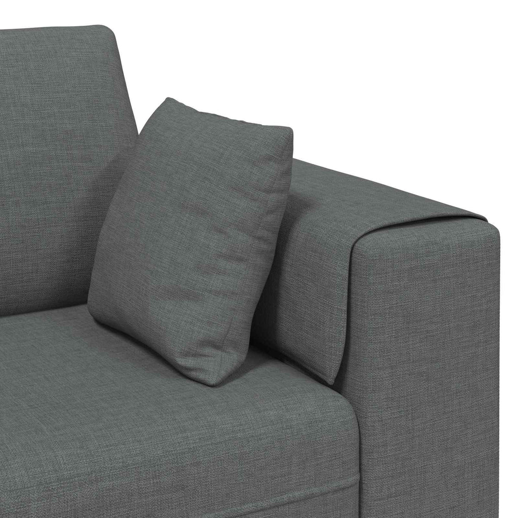 vidaXL Sofa z poduszką 3 pcs Ciemnoszary tkanina
