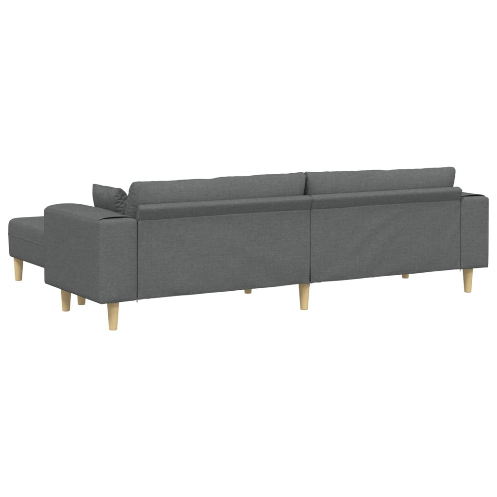 vidaXL Sofa z poduszką 3 pcs Ciemnoszary tkanina