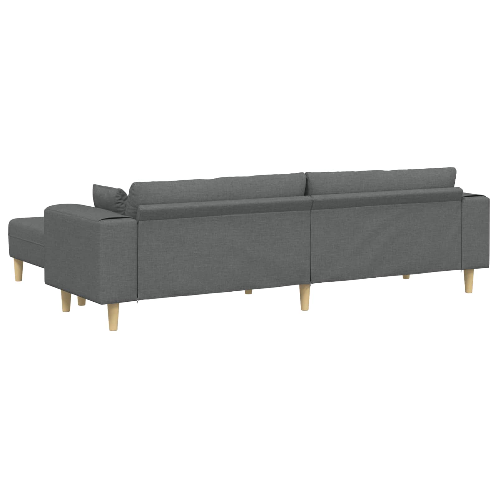 vidaXL Sofa z poduszką 3 pcs Ciemnoszary tkanina