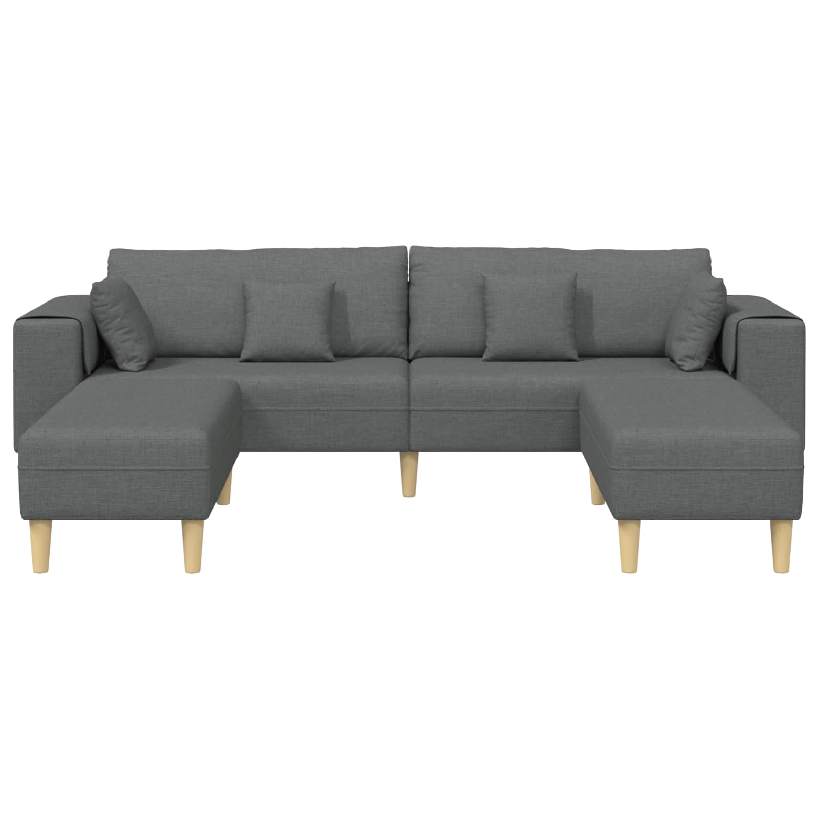 vidaXL Sofa z poduszką 3 pcs Ciemnoszary tkanina