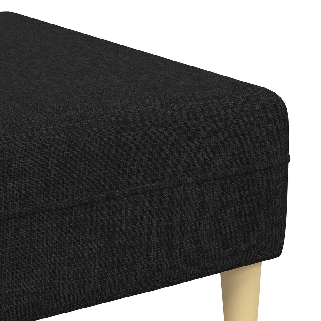 vidaXL Sofa z poduszką 3 pcs Czarny tkanina