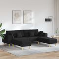 vidaXL Sofa z poduszką 3 pcs Czarny tkanina