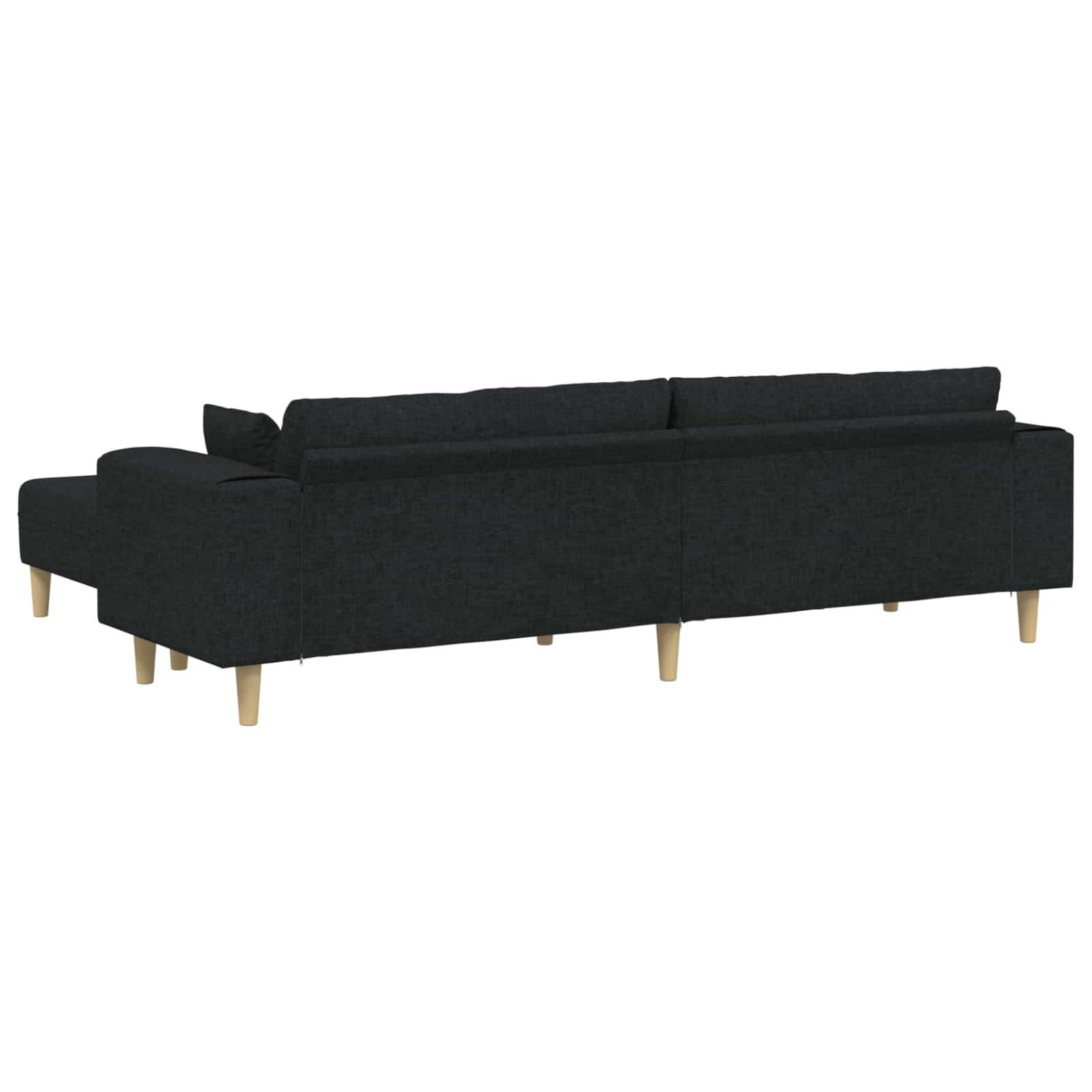 vidaXL Sofa z poduszką 3 pcs Czarny tkanina
