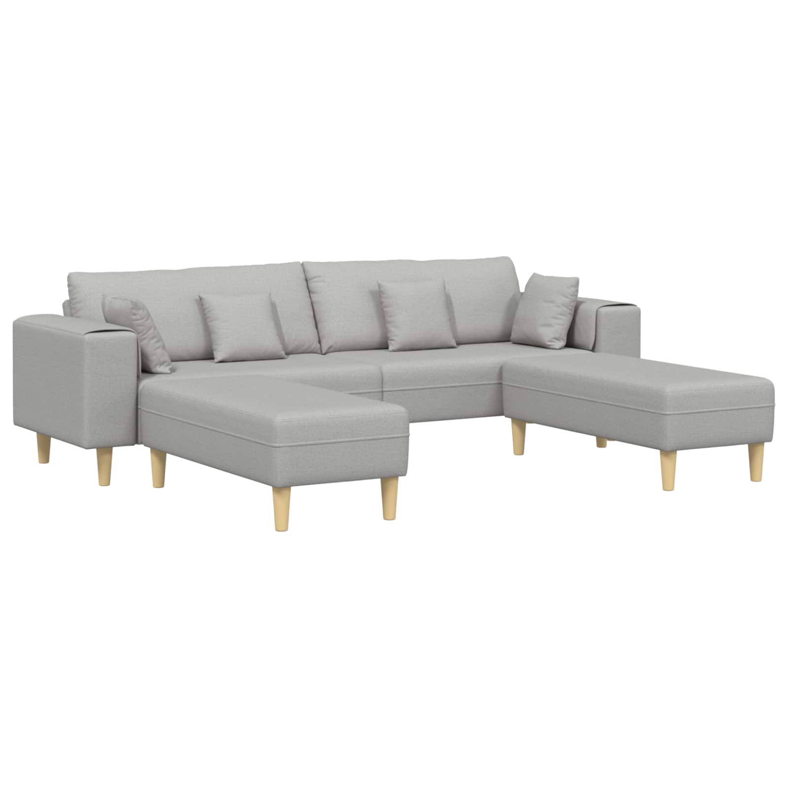 vidaXL Sofa 3 pcs Szary chmur 250 x 188 x 76 cm tkanina
