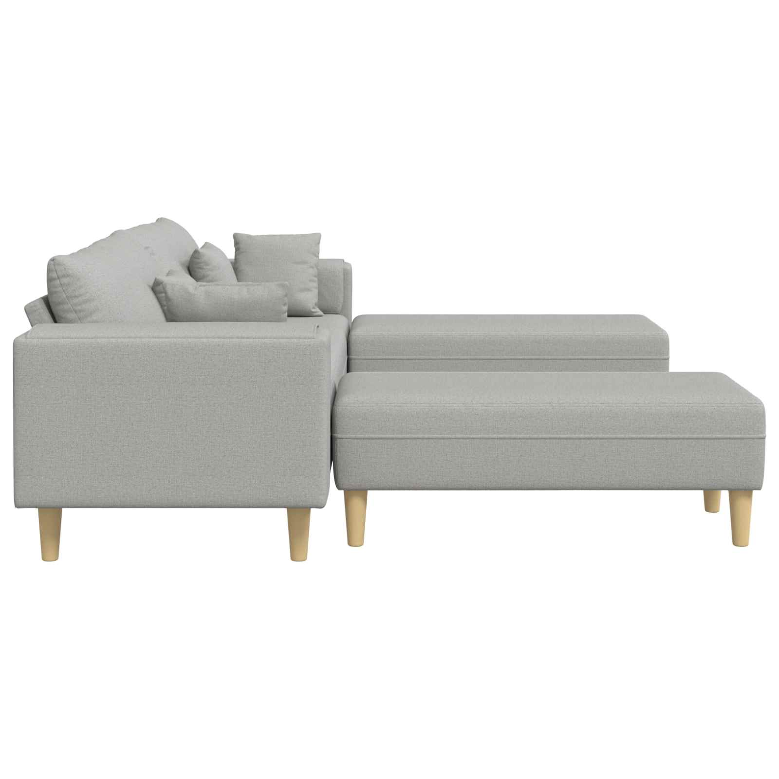 vidaXL Sofa 3 pcs Szary chmur 250 x 188 x 76 cm tkanina