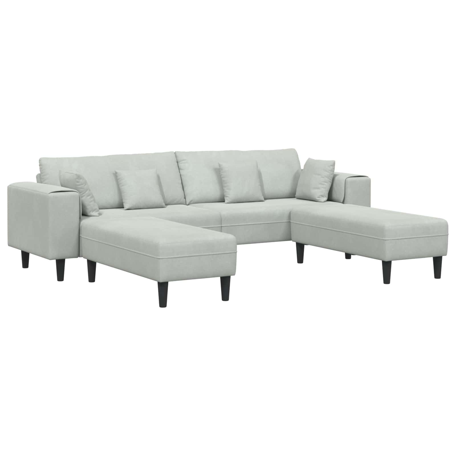 vidaXL Sofa 3 pcs Jasnoszary 250 x 188 x 76 cm Aksamit