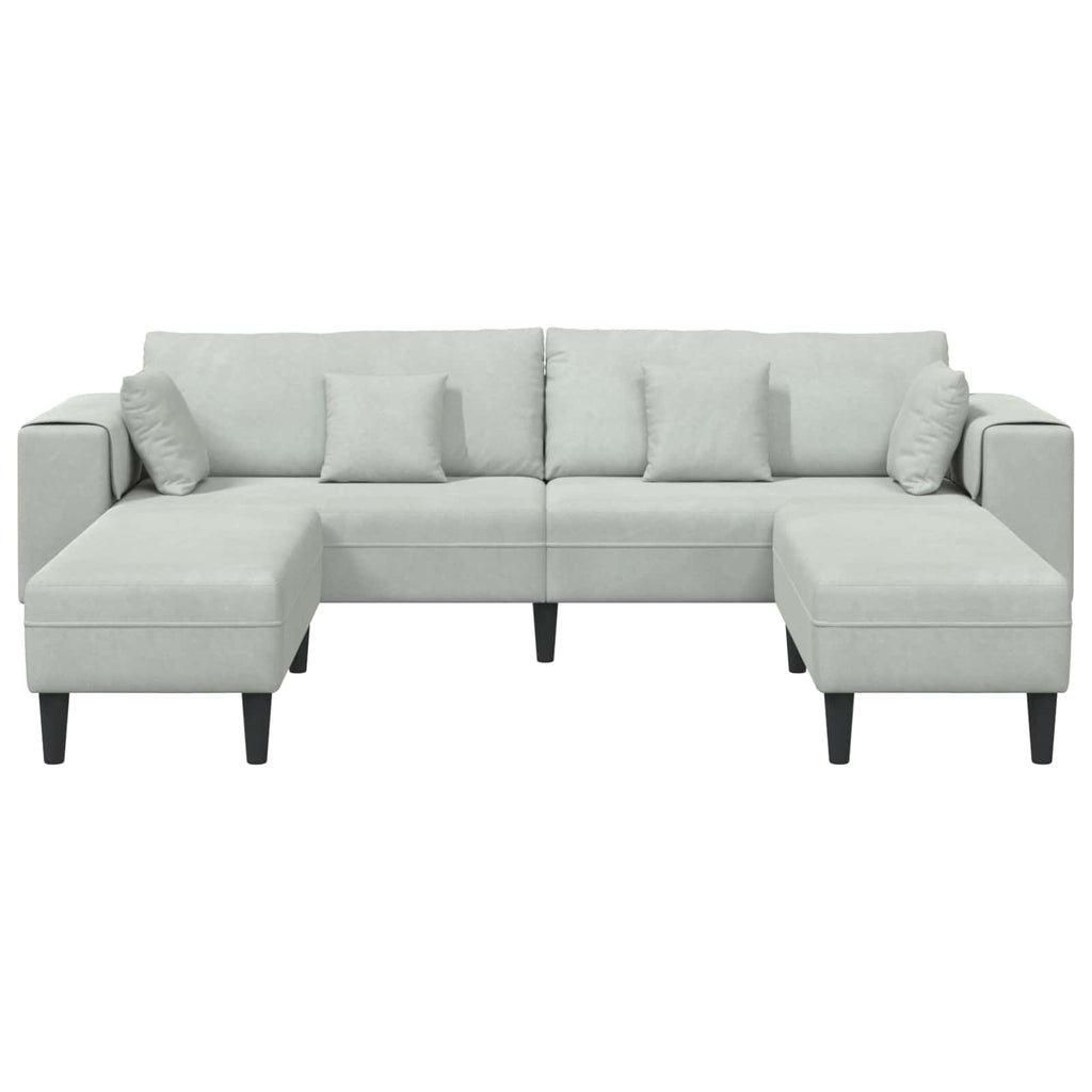 vidaXL Sofa 3 pcs Jasnoszary 250 x 188 x 76 cm Aksamit