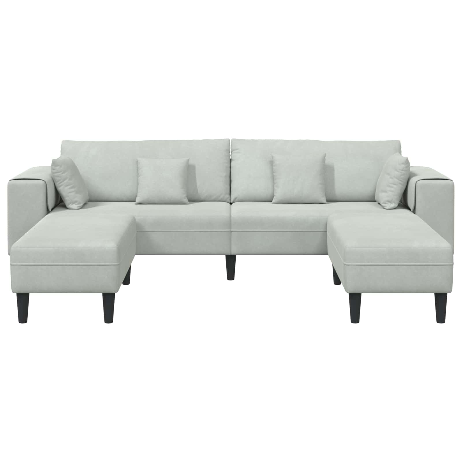 vidaXL Sofa 3 pcs Jasnoszary 250 x 188 x 76 cm Aksamit
