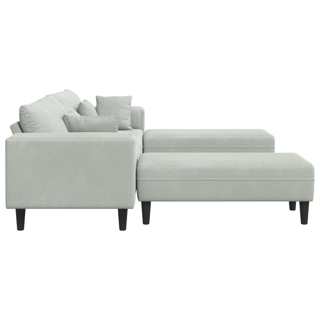 vidaXL Sofa 3 pcs Jasnoszary 250 x 188 x 76 cm Aksamit