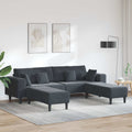 vidaXL Sofa 3 pcs Ciemnoszary 250 x 188 x 76 cm Aksamit