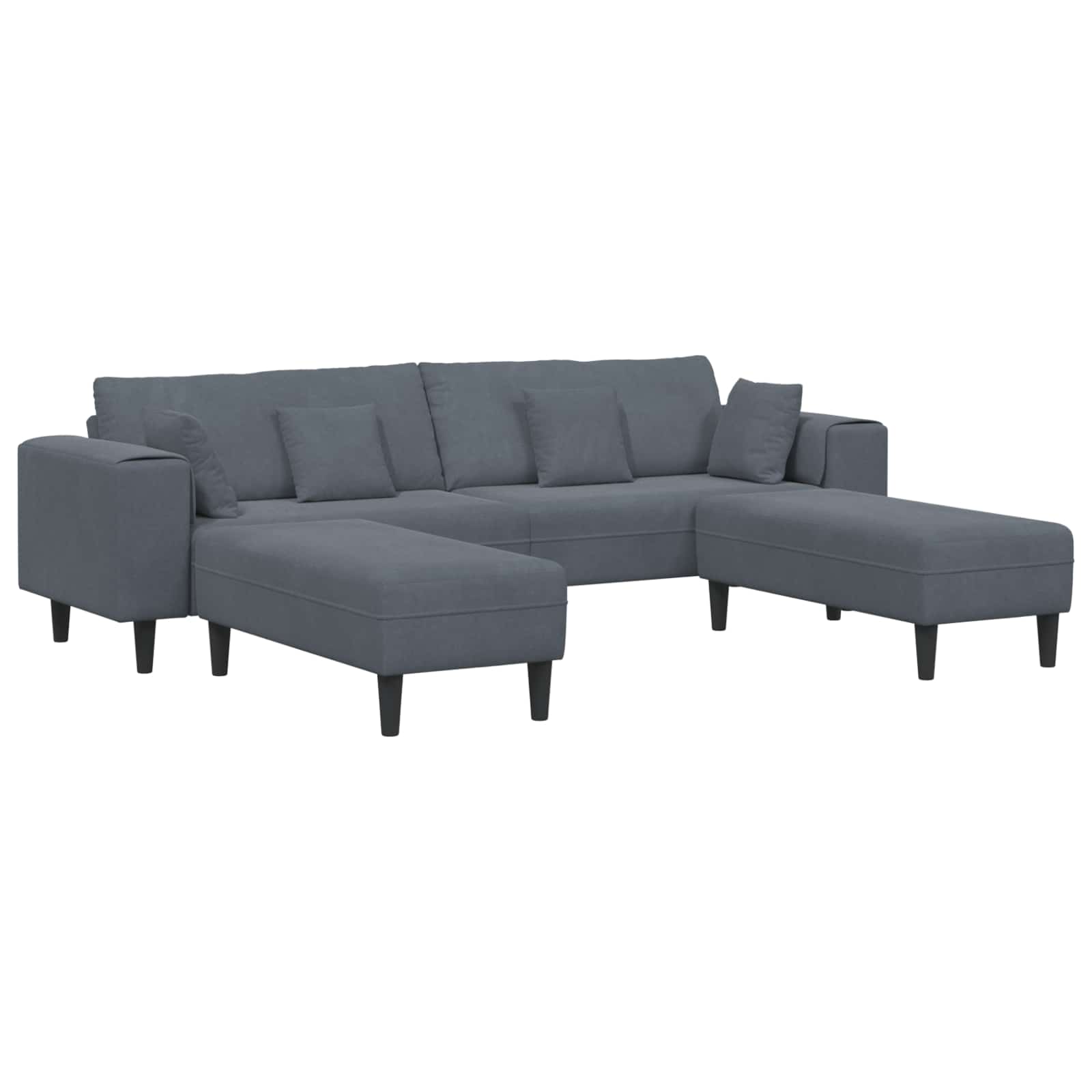 vidaXL Sofa 3 pcs Ciemnoszary 250 x 188 x 76 cm Aksamit