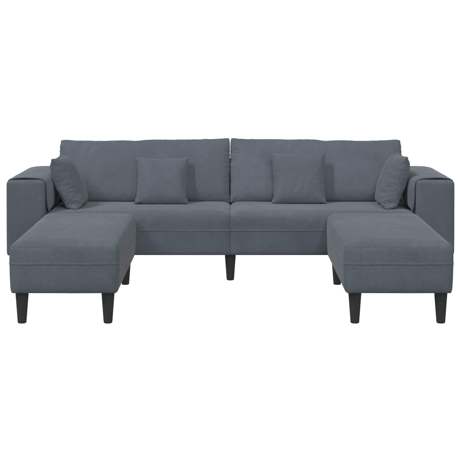 vidaXL Sofa 3 pcs Ciemnoszary 250 x 188 x 76 cm Aksamit