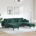 vidaXL Sofa 3 pcs Ciemna zieleń 250 x 188 x 76 cm Aksamit