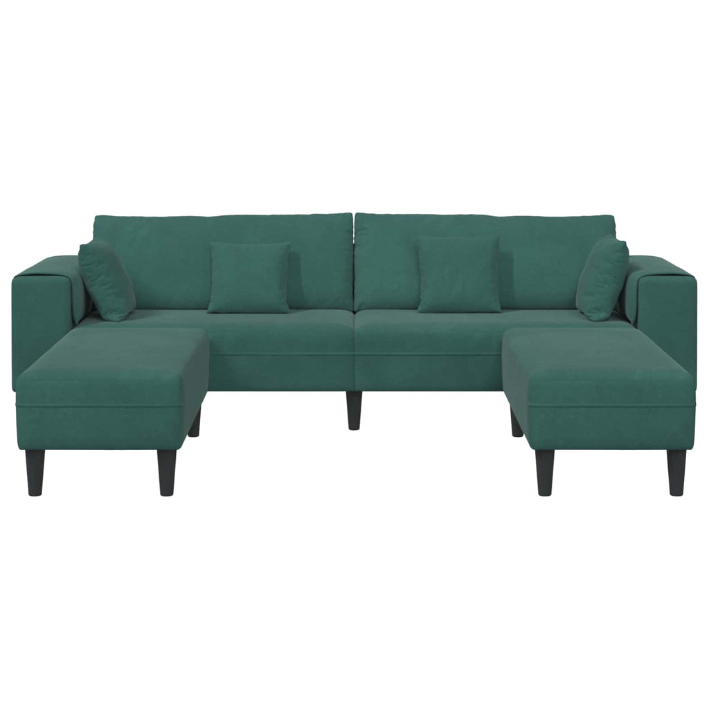 vidaXL Sofa 3 pcs Ciemna zieleń 250 x 188 x 76 cm Aksamit