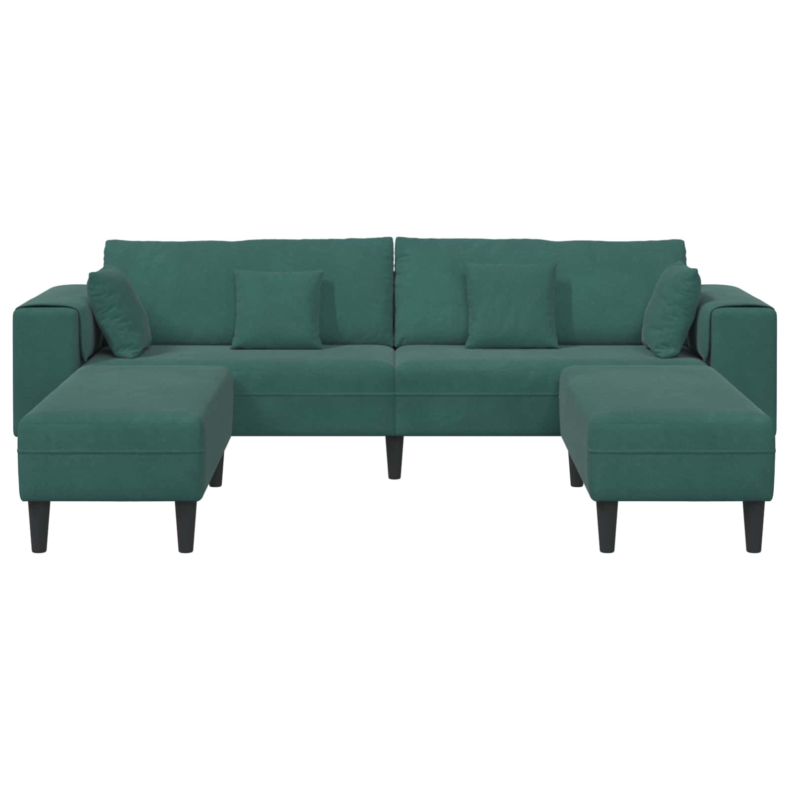 vidaXL Sofa 3 pcs Ciemna zieleń 250 x 188 x 76 cm Aksamit