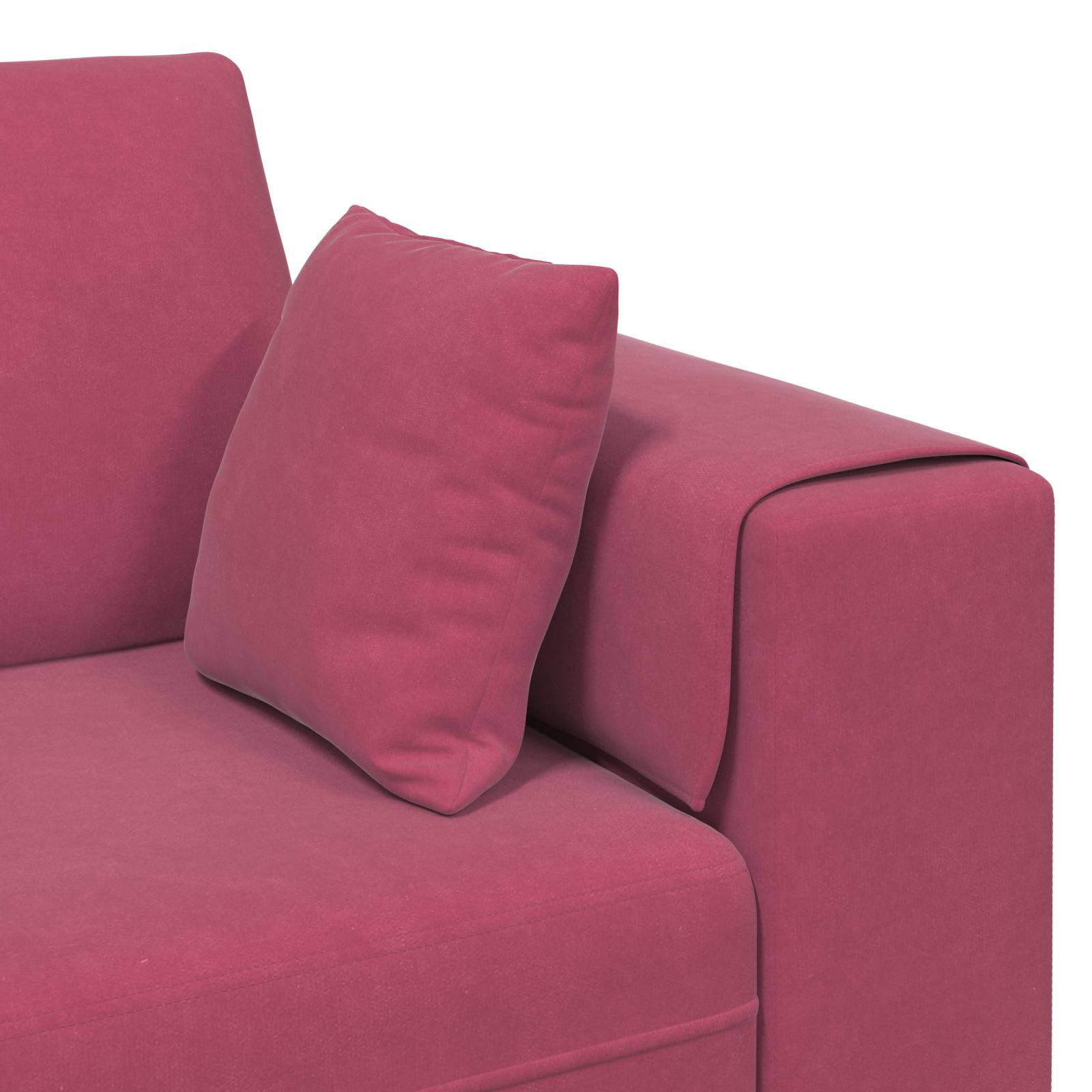 vidaXL Sofa 3 pcs Czerwone wino 250 x 188 x 76 cm Aksamit