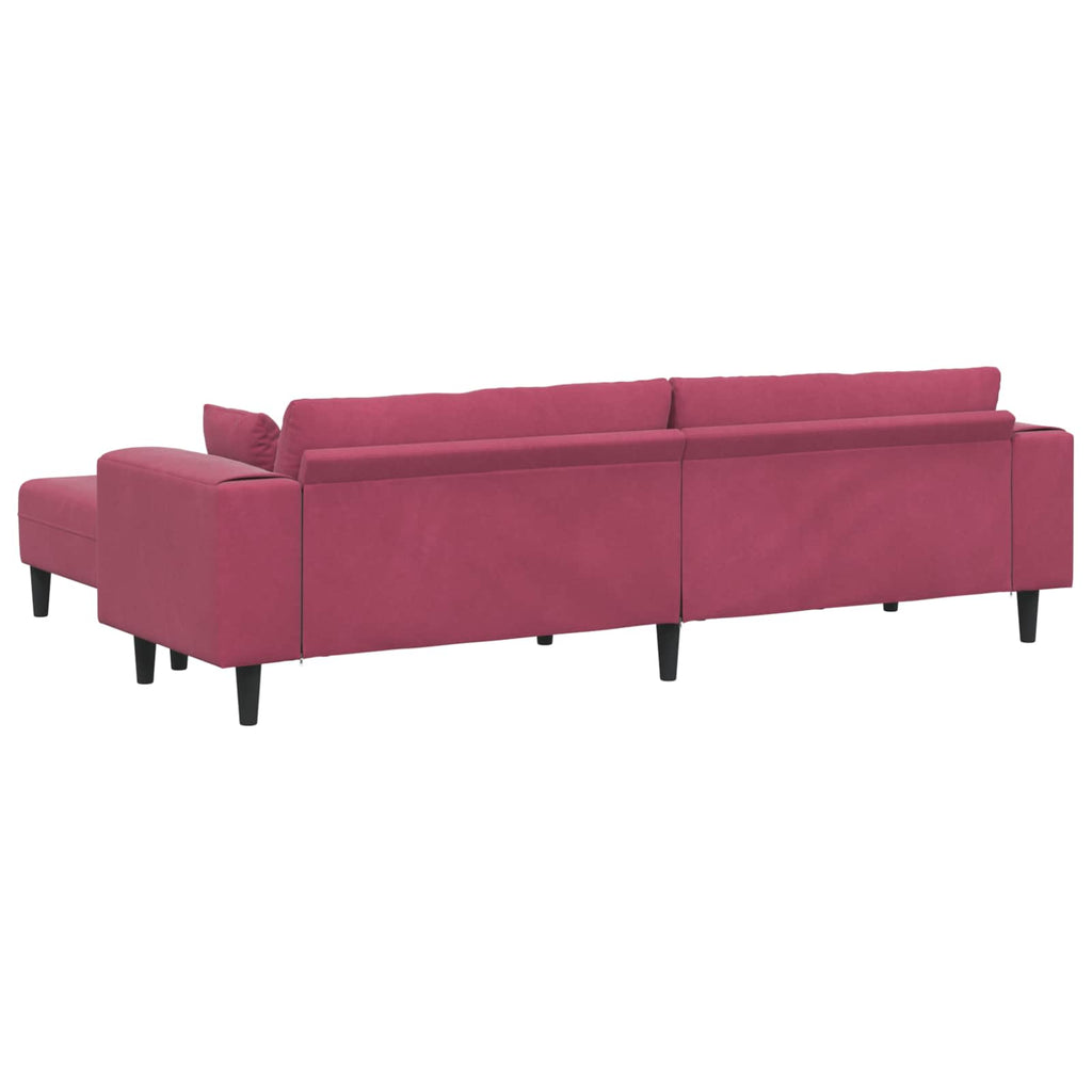 vidaXL Sofa 3 pcs Czerwone wino 250 x 188 x 76 cm Aksamit