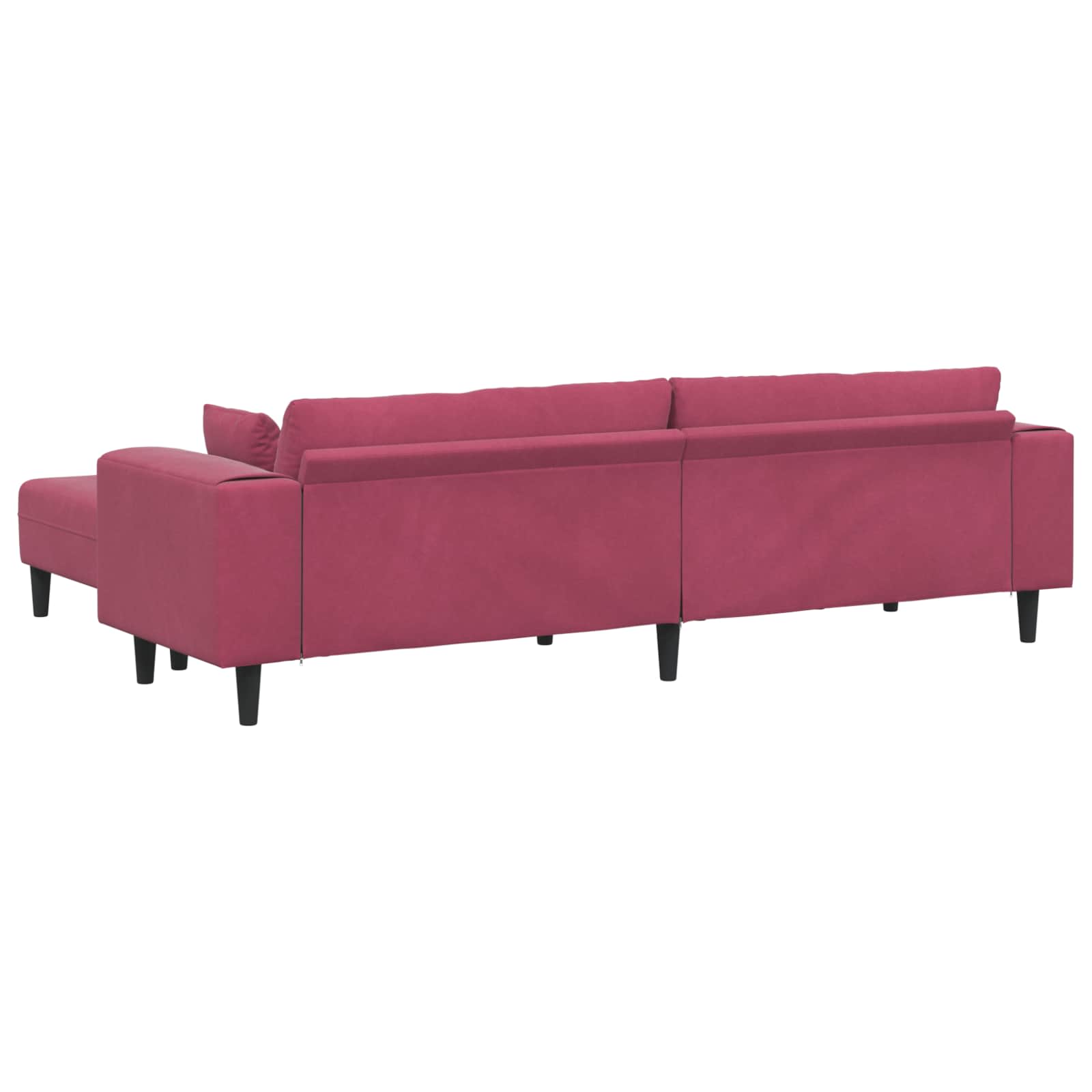 vidaXL Sofa 3 pcs Czerwone wino 250 x 188 x 76 cm Aksamit