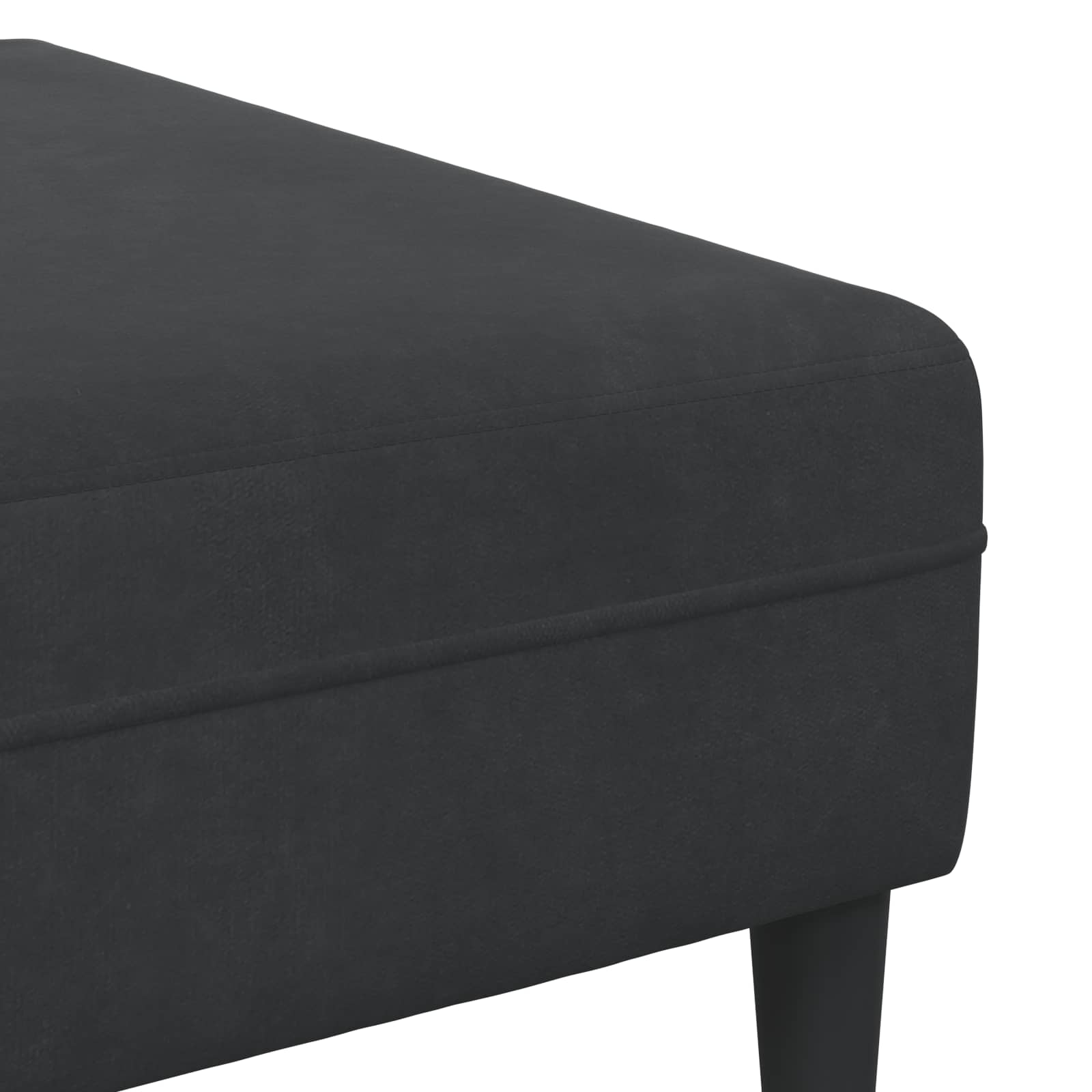 vidaXL Sofa 3 pcs Czarny 250 x 188 x 76 cm Aksamit