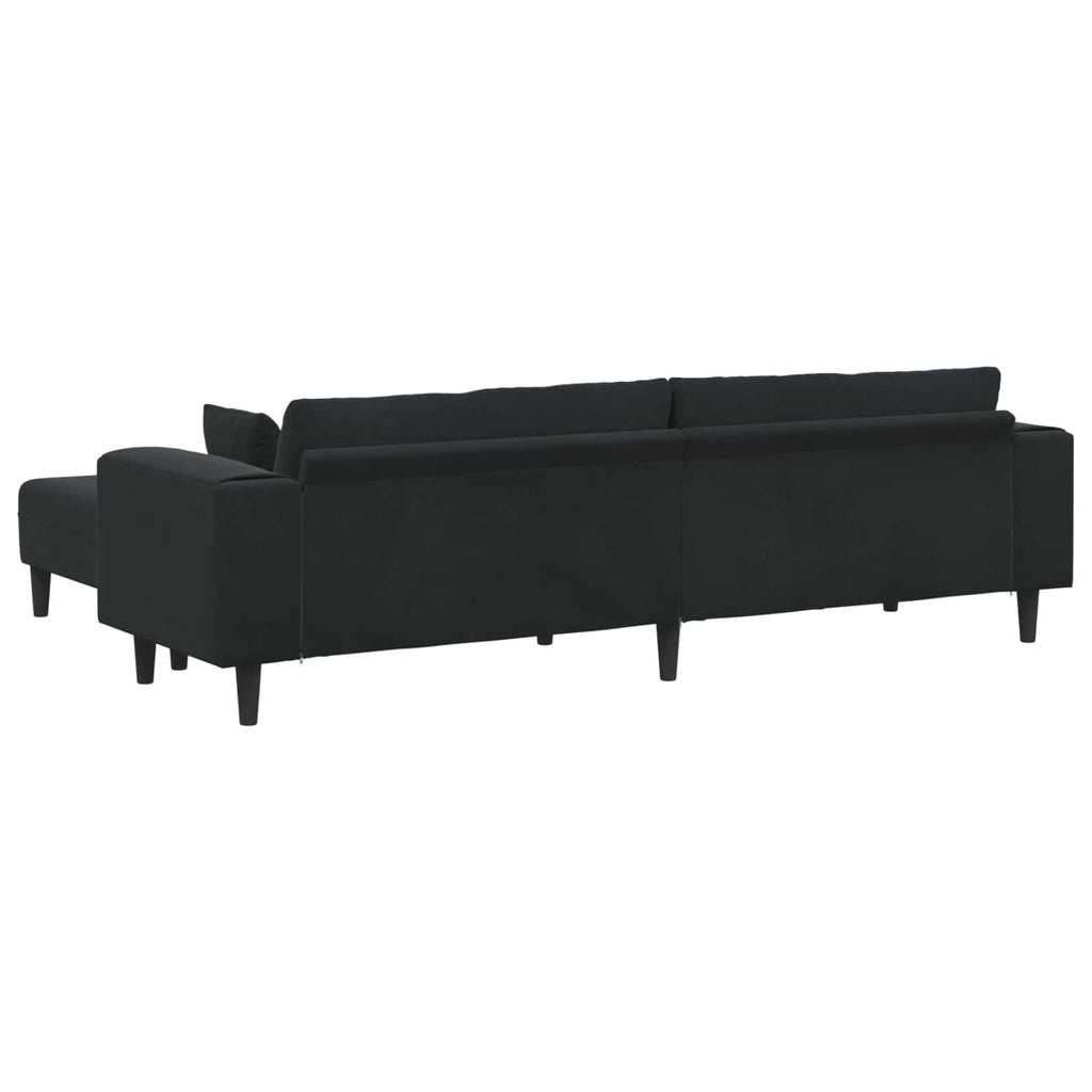 vidaXL Sofa 3 pcs Czarny 250 x 188 x 76 cm Aksamit