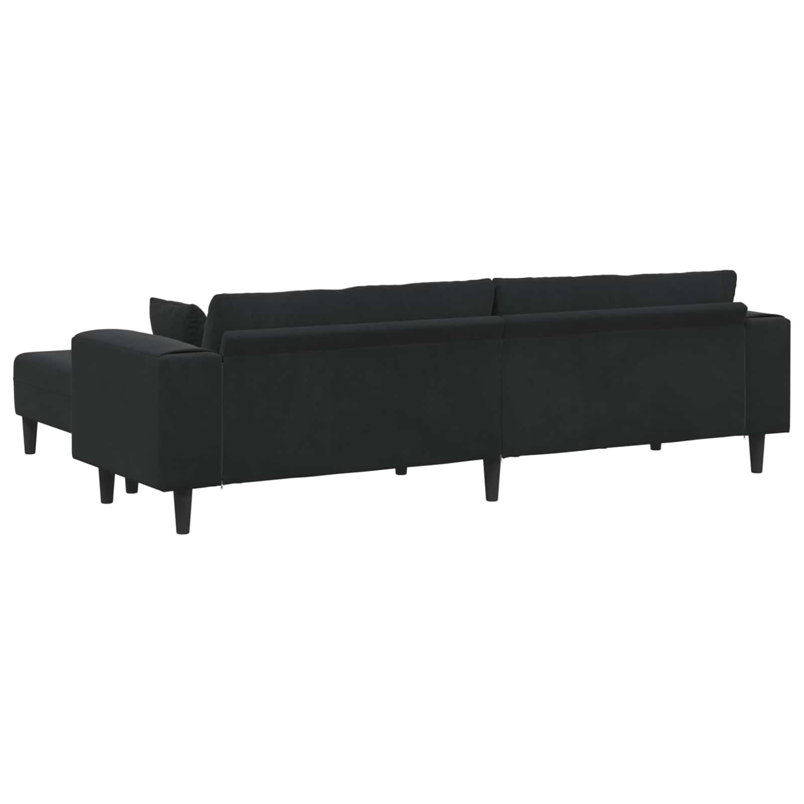 vidaXL Sofa 3 pcs Czarny 250 x 188 x 76 cm Aksamit