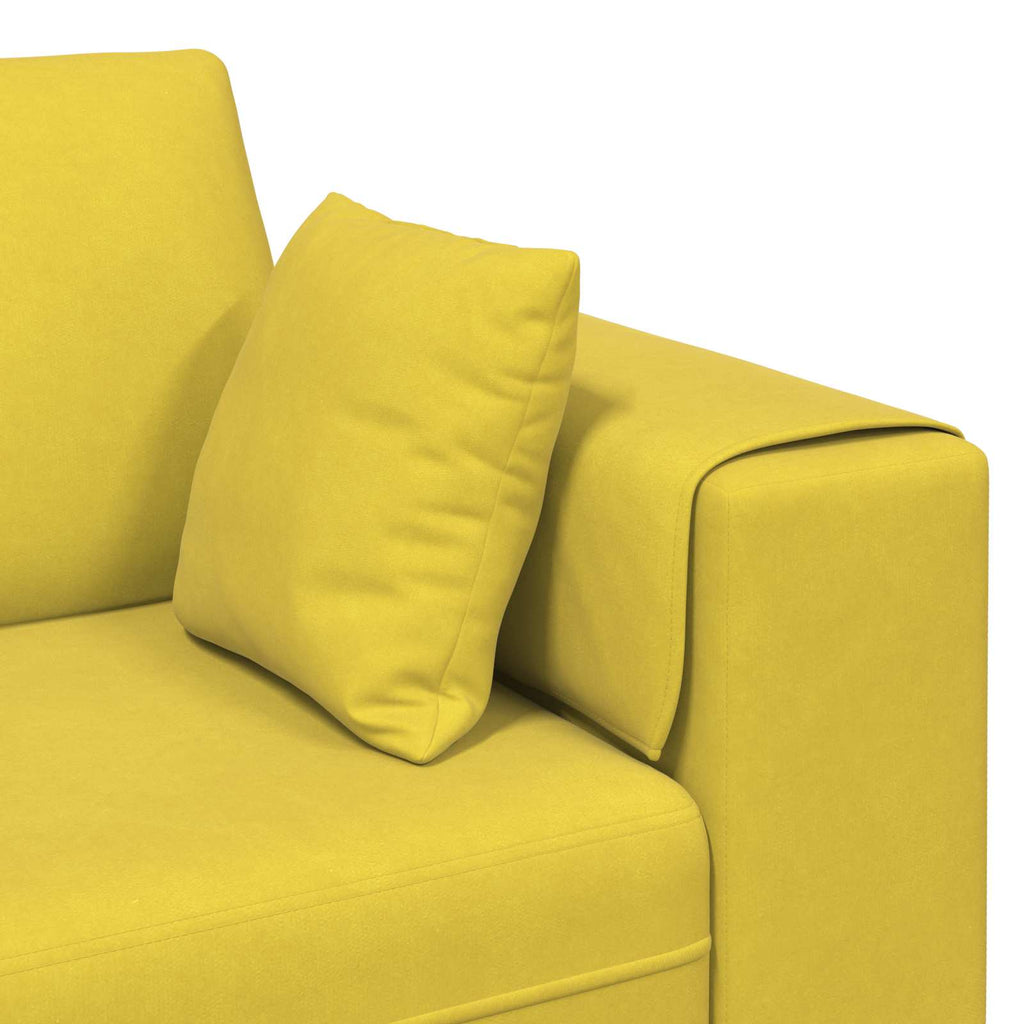 vidaXL Sofa 3 pcs Żółty 250 x 188 x 76 cm Aksamit