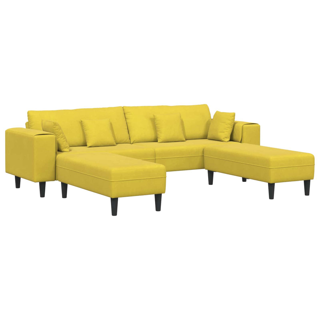 vidaXL Sofa 3 pcs Żółty 250 x 188 x 76 cm Aksamit