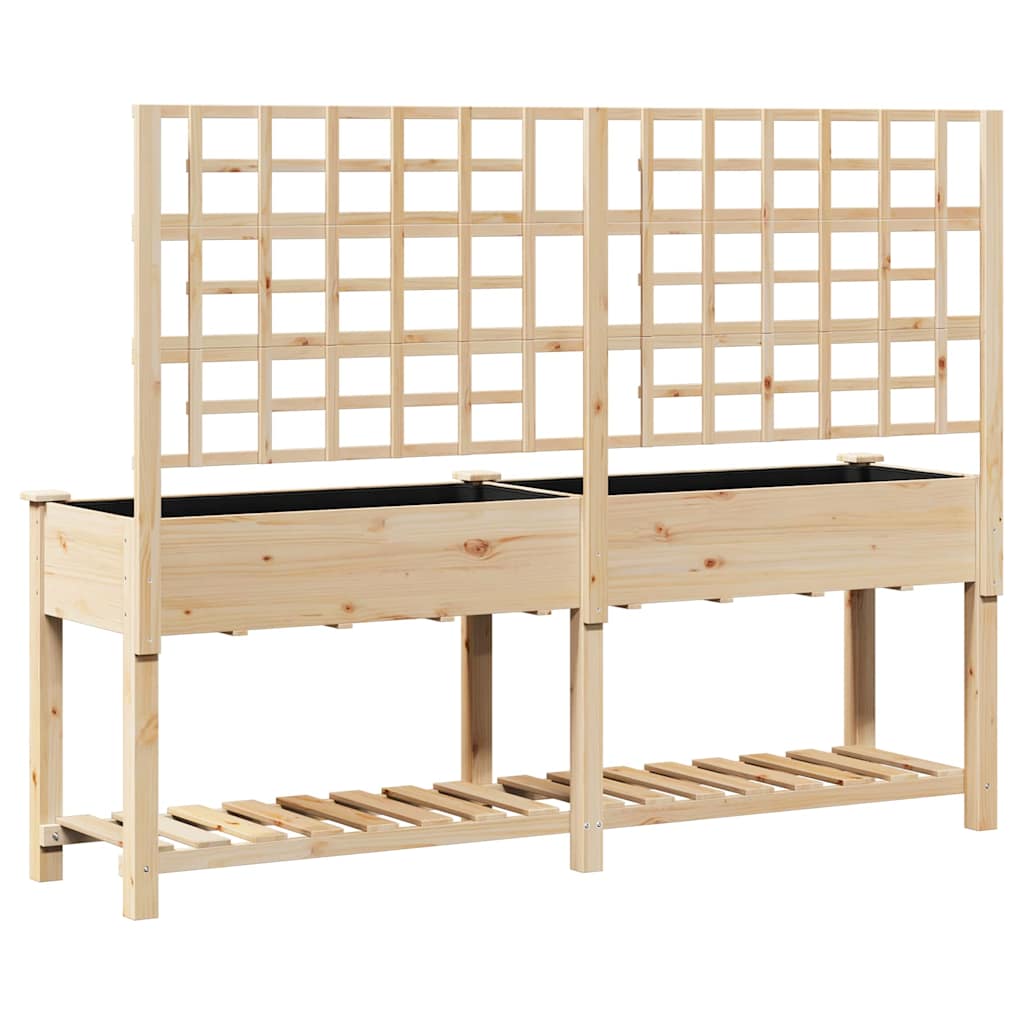 vidaXL Doniczka ogrodowa Beżowy 203,5 x 54 x 152,5 cm Drewno Świerkowe