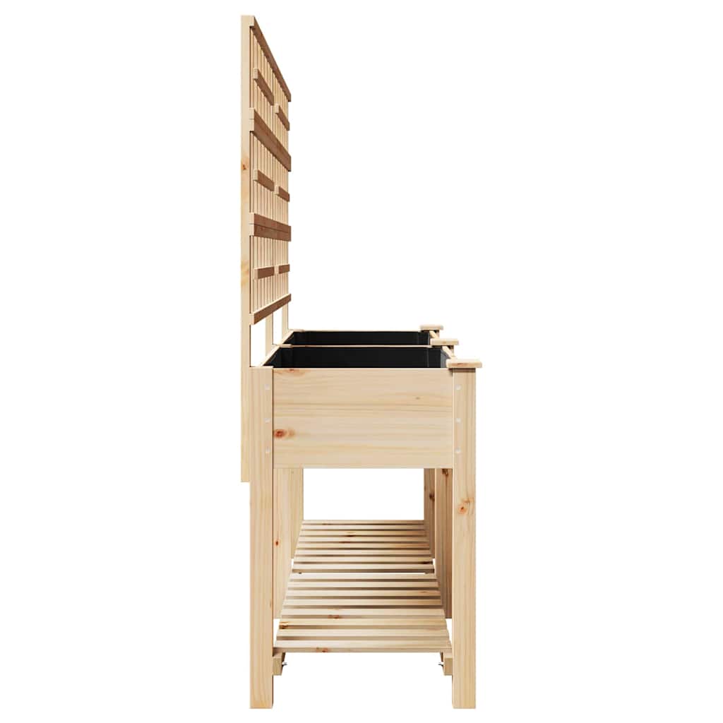 vidaXL Doniczka ogrodowa Beżowy 203,5 x 54 x 152,5 cm Drewno Świerkowe