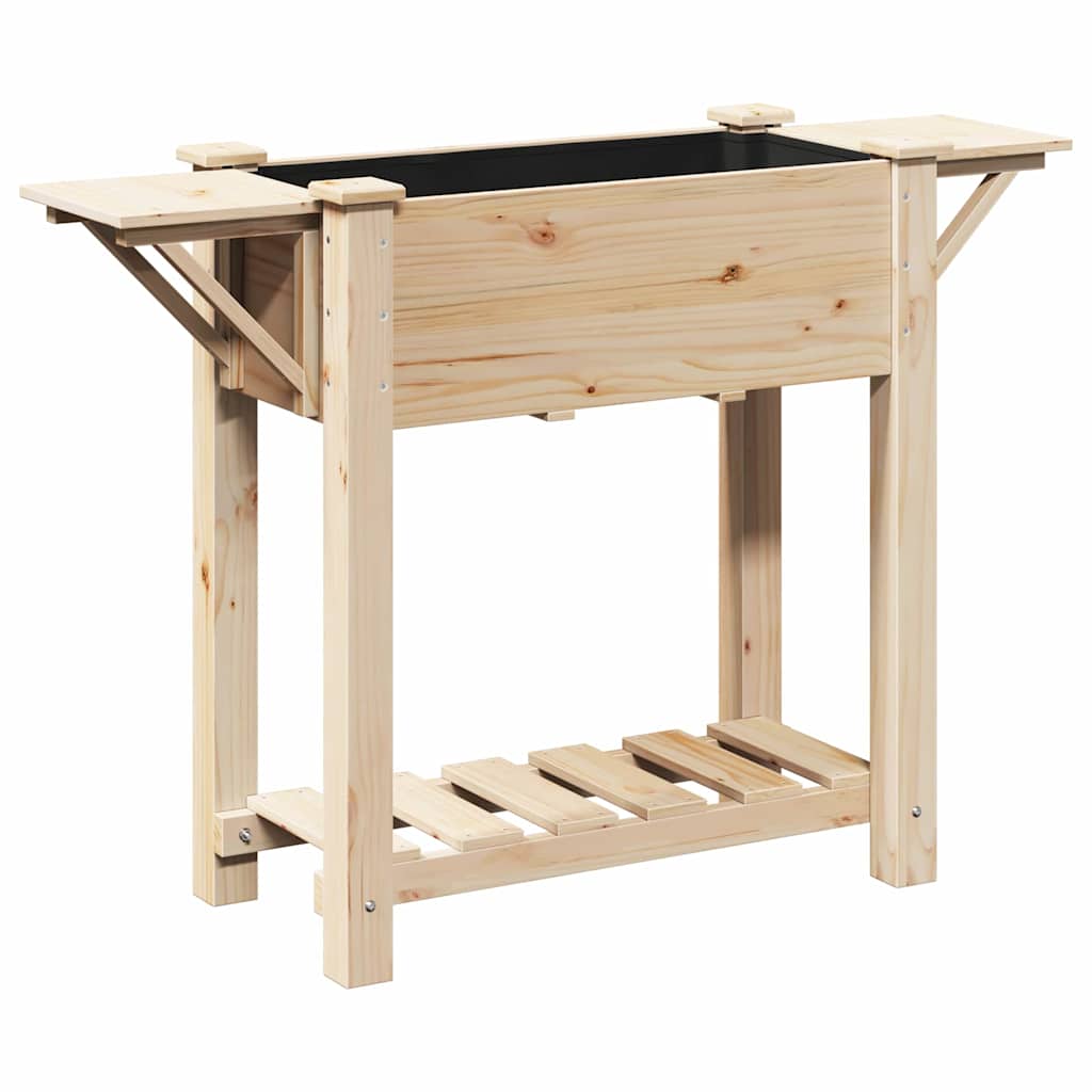 vidaXL Doniczka ogrodowa Beżowy 111 x 37 x 76,5 cm Drewno Świerkowe
