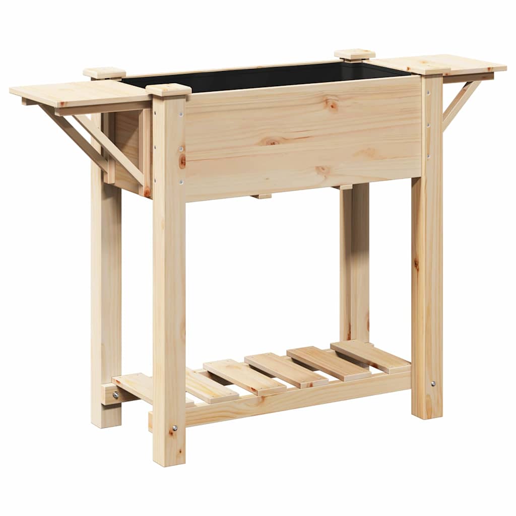 vidaXL Doniczka ogrodowa Beżowy 111 x 37 x 76,5 cm Drewno Świerkowe