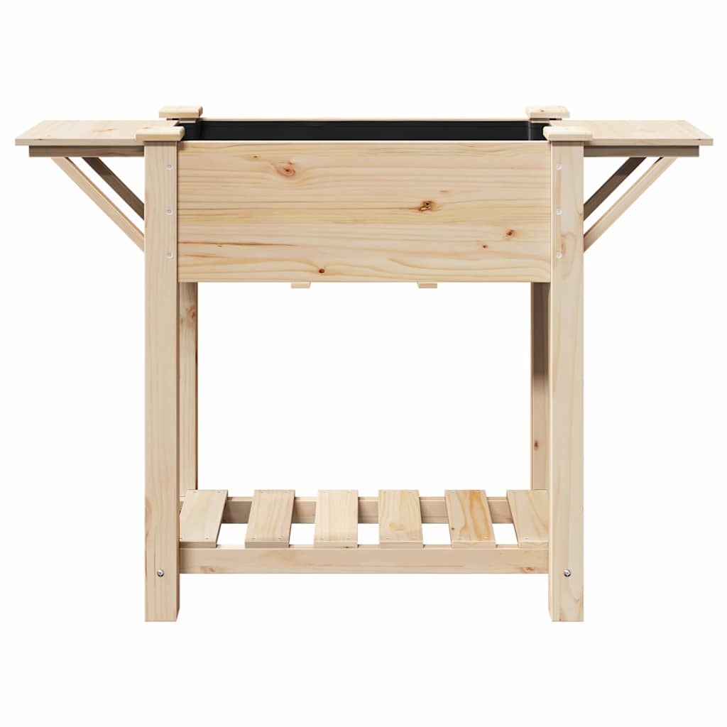 vidaXL Doniczka ogrodowa Beżowy 111 x 37 x 76,5 cm Drewno Świerkowe