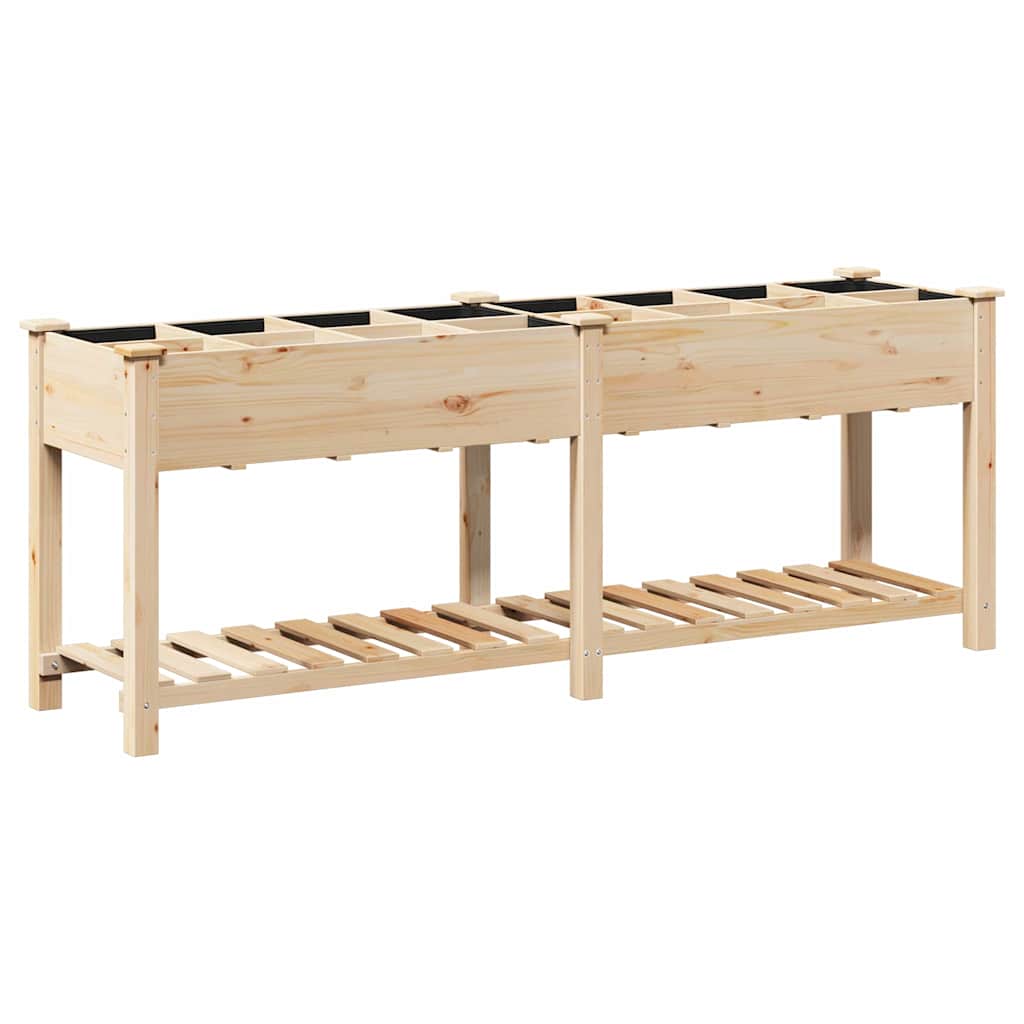 vidaXL Doniczka ogrodowa Beżowy 203,5 x 53 x 76,5 cm Drewno Świerkowe