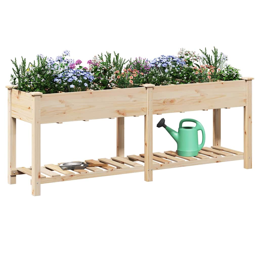 vidaXL Doniczka ogrodowa Beżowy 203,5 x 53 x 76,5 cm Drewno Świerkowe