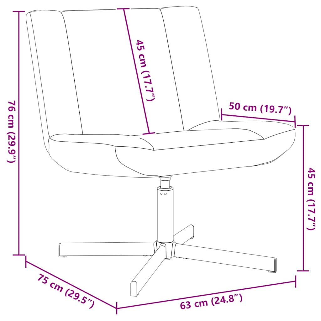 vidaXL Fotel obrotowy ciemnoszary 63 x 75 x 76 cm tkanina