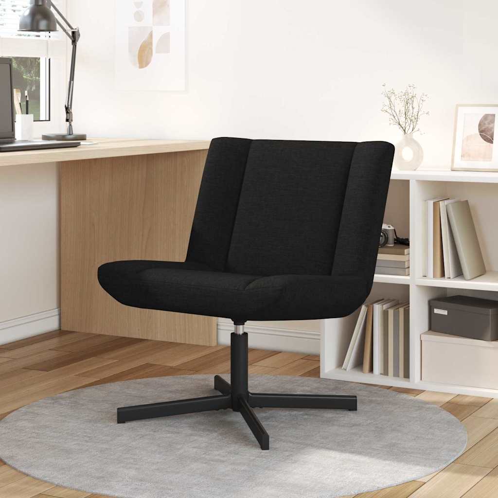 vidaXL Fotel obrotowy Czarny 63 x 75 x 76 cm tkanina