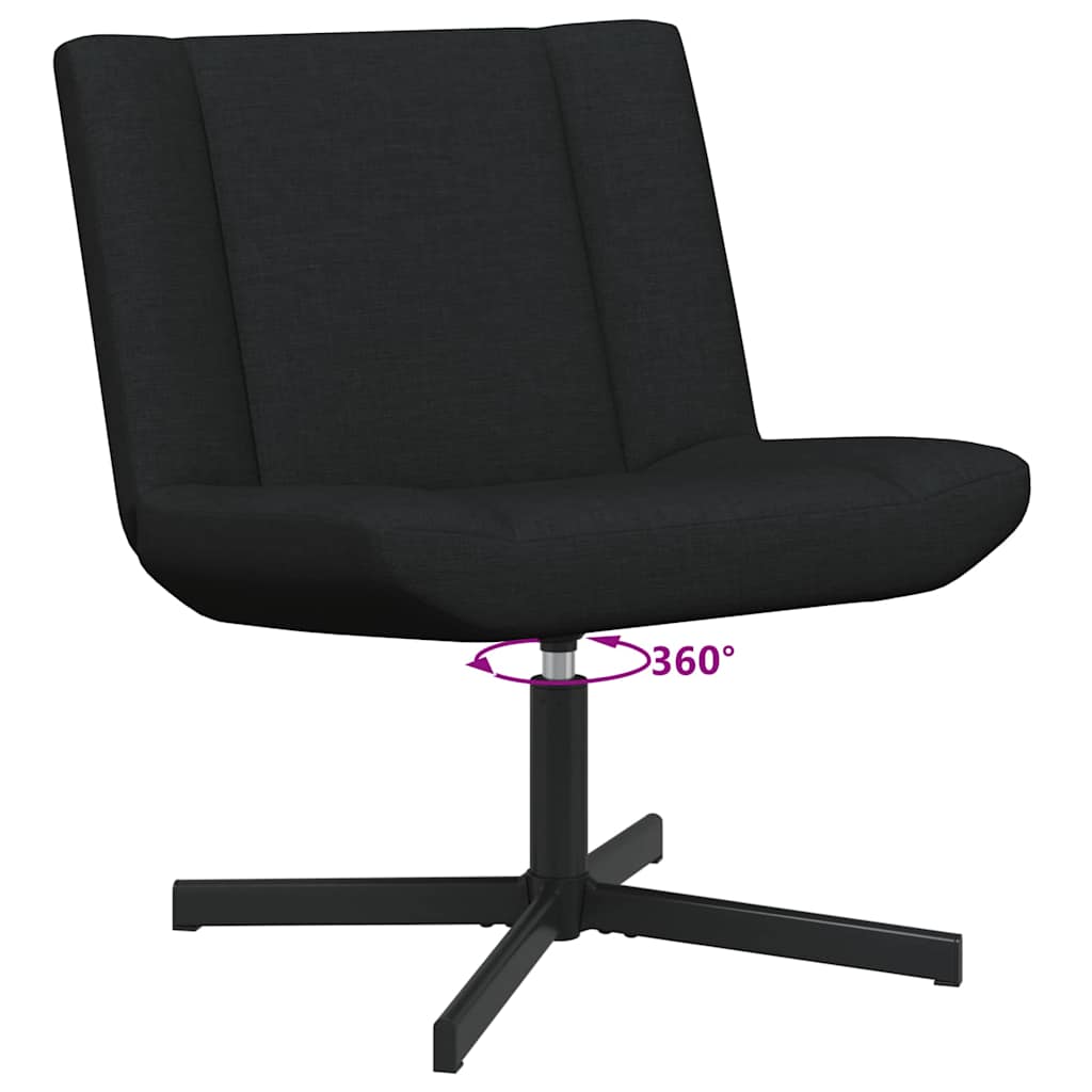 vidaXL Fotel obrotowy Czarny 63 x 75 x 76 cm tkanina