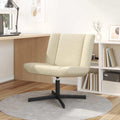 vidaXL Fotel obrotowy kremowy 63 x 75 x 76 cm tkanina