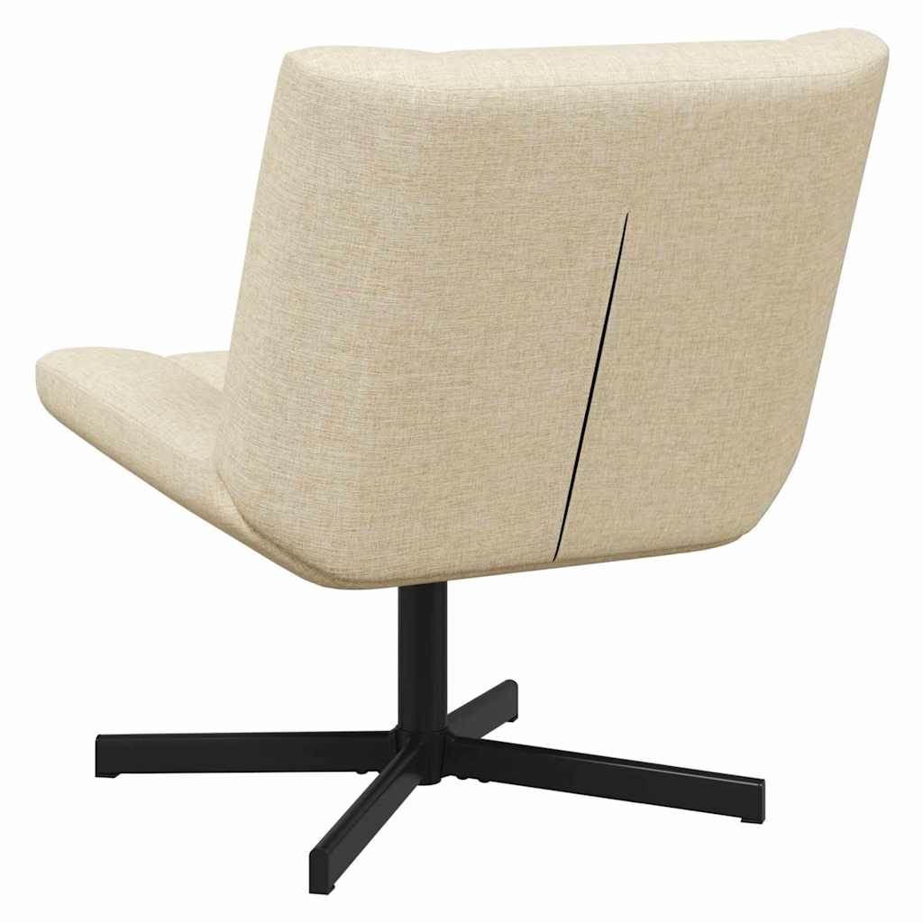 vidaXL Fotel obrotowy kremowy 63 x 75 x 76 cm tkanina